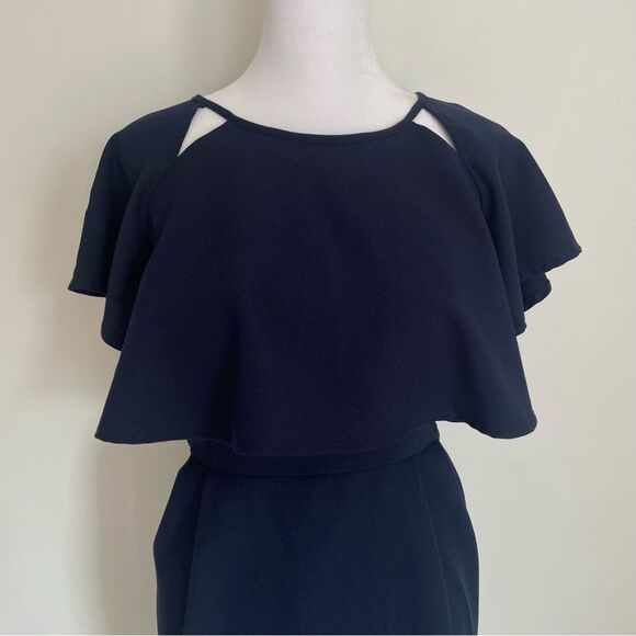 ASOS Navy Blue Viscose Blend Dress Women’s Size 12 - Picture 3 of 9